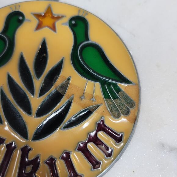 VINTAGE WILKUM Stained Glass Ornament Birds Star Round Sun Catcher Art Decor - Picture 12 of 12